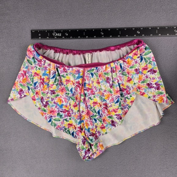 For Love And Lemons‎ Sleep Shorts Size Medium Floral Cheeky Sexy Loose Comfy - Picture 4 of 5